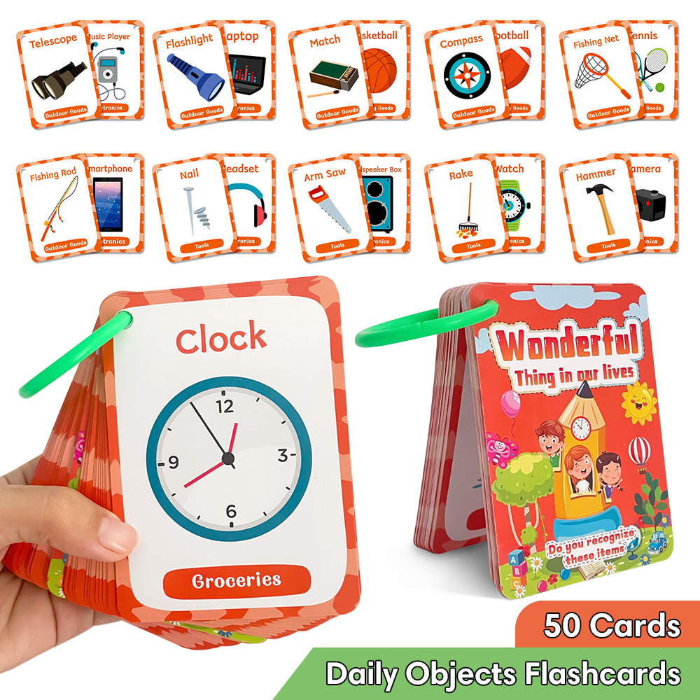 Educational Flash Card - Daily Objects English Flashcards for Kids