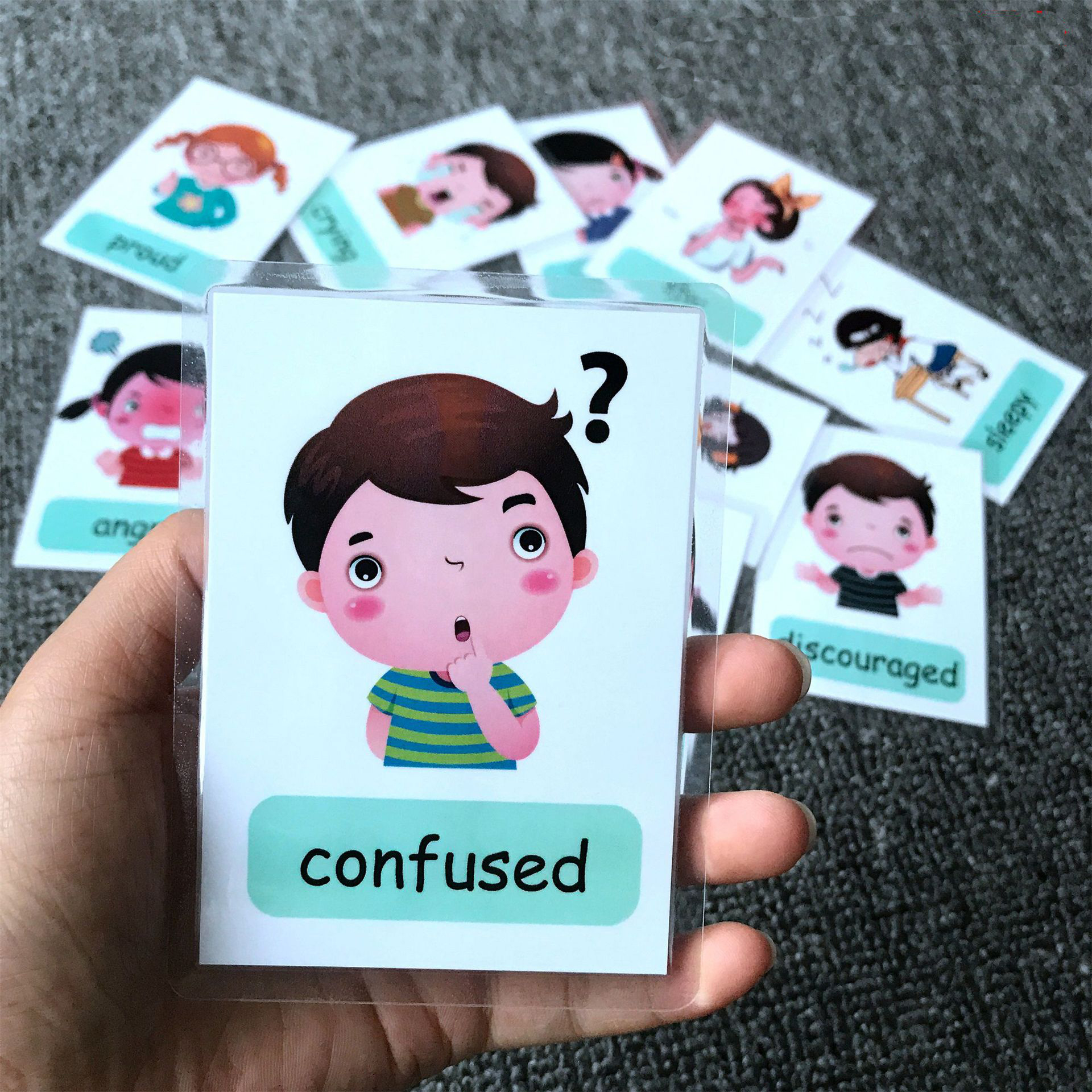 Educational Flash Card - Montessori Kids English Words Learning Flashcards