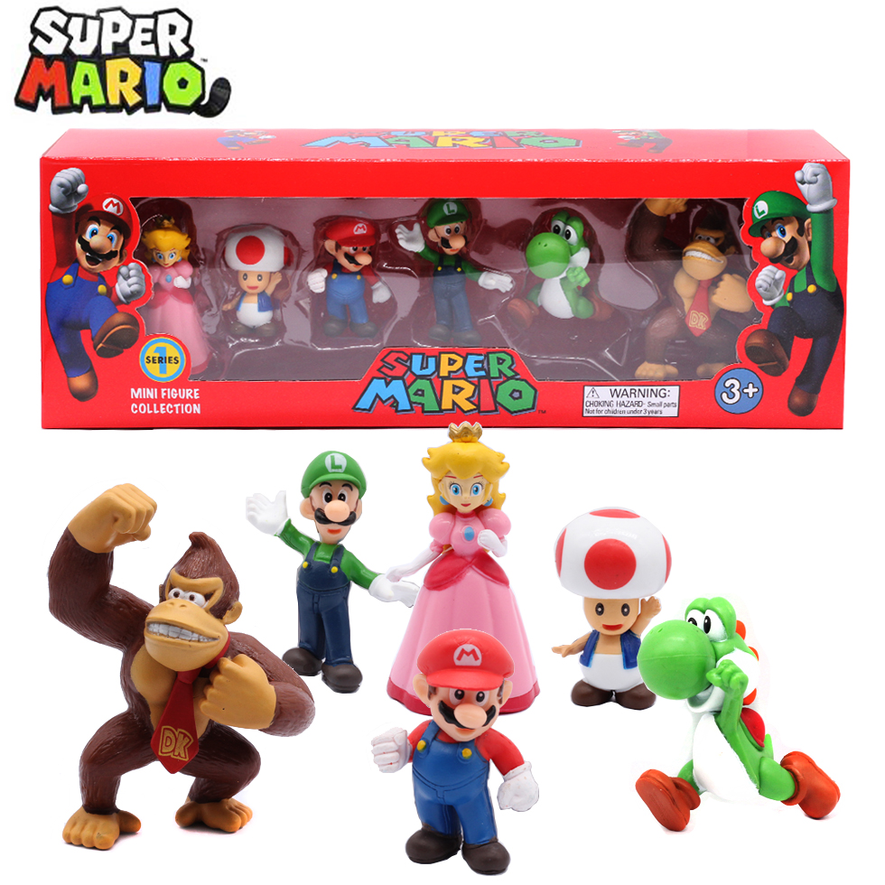 Kids Toys Idea - # 6pcs/set Super Mario Bros PVC