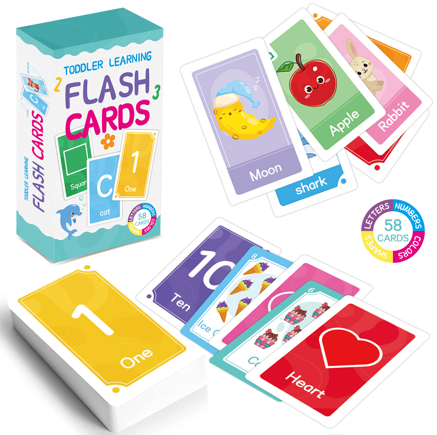 58 Pcs ABC Alphabet Flashcards - Educational Flash Card のレビューと価格
