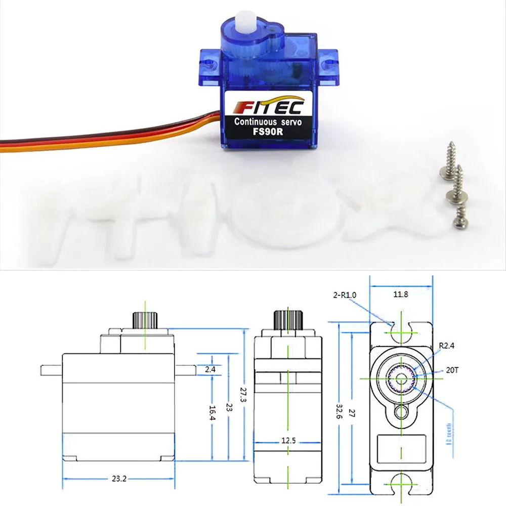 Feetech Mini FS90R Micro Servo - Kids Toys Remote Car のレビューと価格