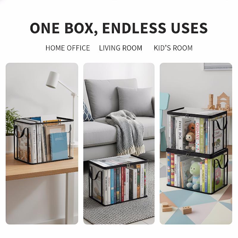 Clear PVC Storage Box Flip Top - Kids Toys Top View のレビューと価格