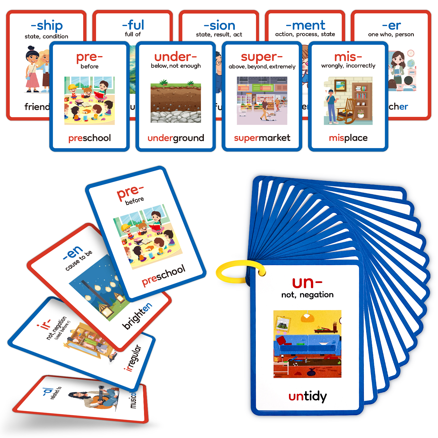 15pcs Double-Sided Prefixes an - Educational Flash Card のレビューと価格