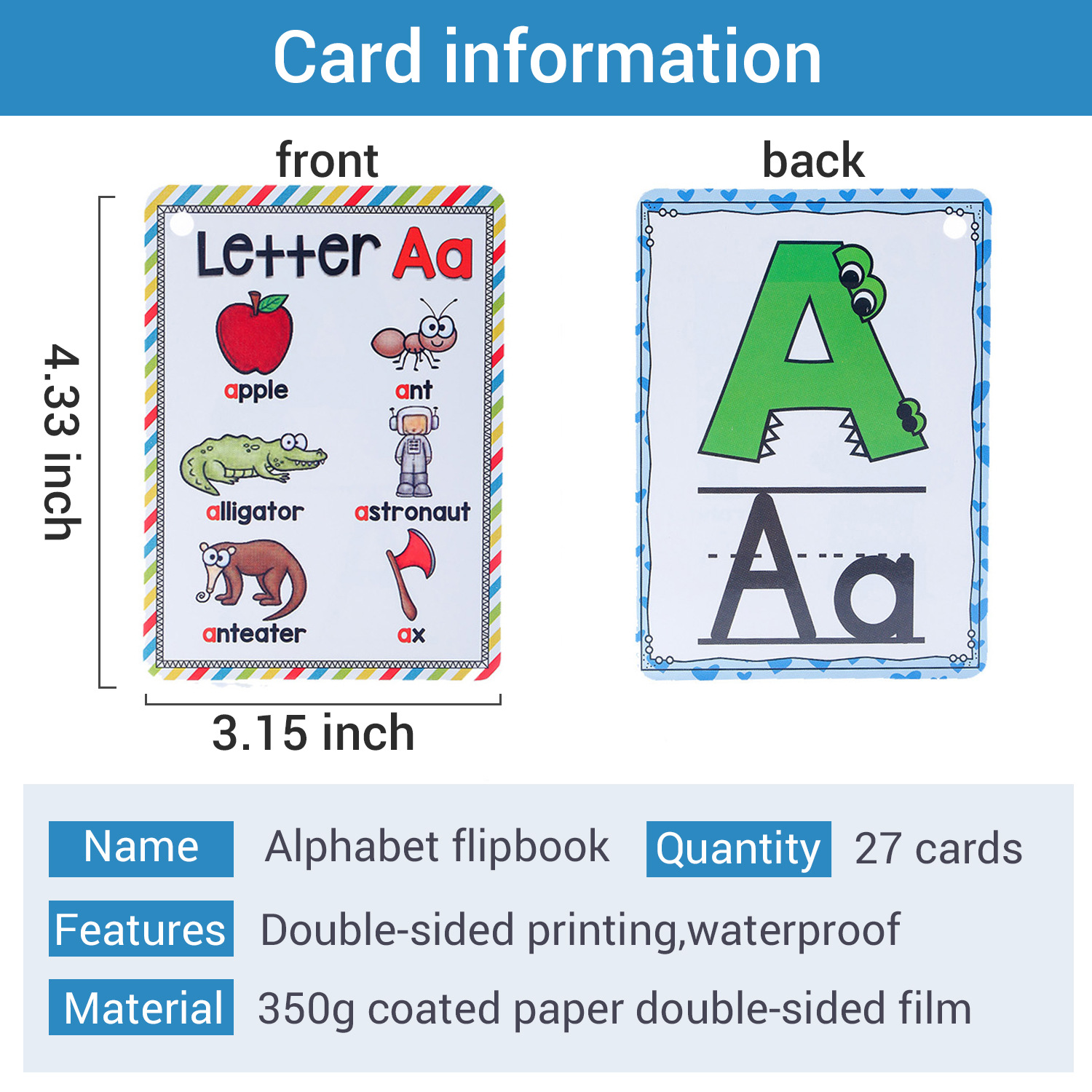 Bview Art English 26 Letters A - Educational Flash Card のレビューと価格