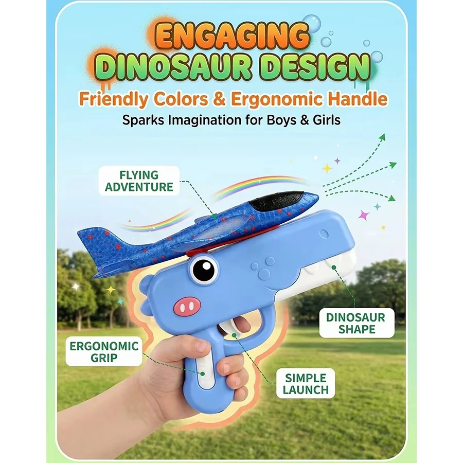 Dinosaur Foam Airplane Launche - Catapult Launcher Toy のレビューと価格