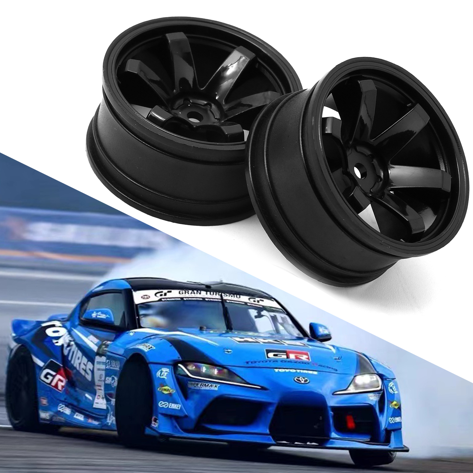 4pcs  Plastic Wheel Hub RC Rac - Kids Toys Remote Car のレビューと価格