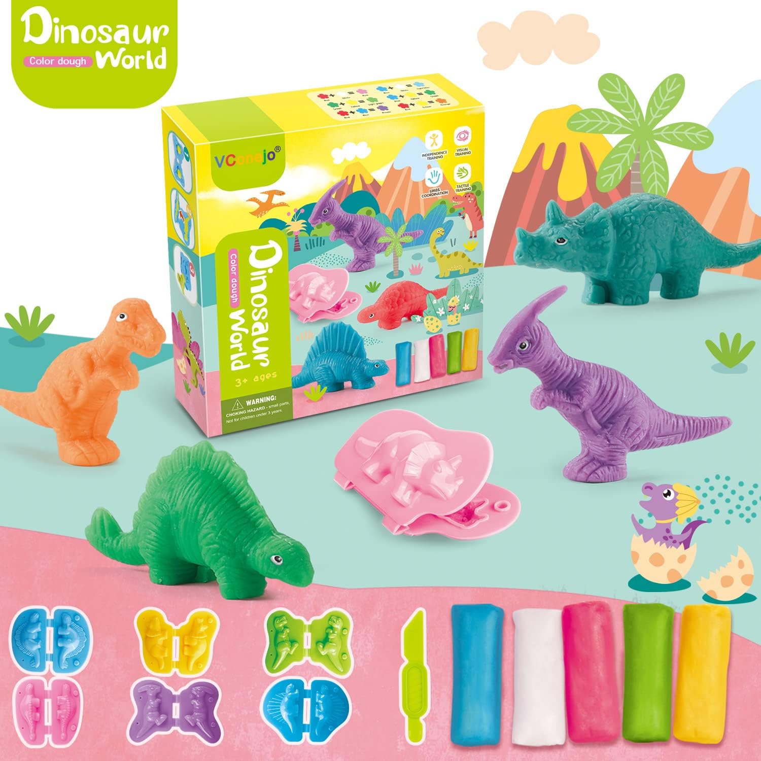 Dinosaur Color Dough Toys Set  - Kids' Toy のレビューと価格