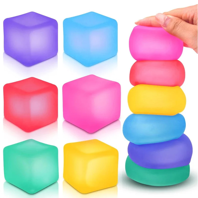 Stress Cube Squishy Fidget Toy - Kids Quiet Toys のレビューと価格
