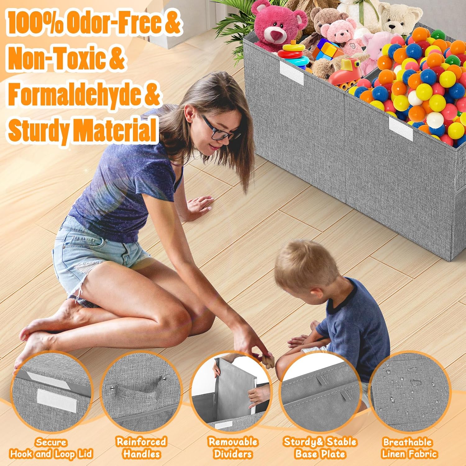 Large Toy Storage Box with Lid - Kids' Toy のレビューと価格