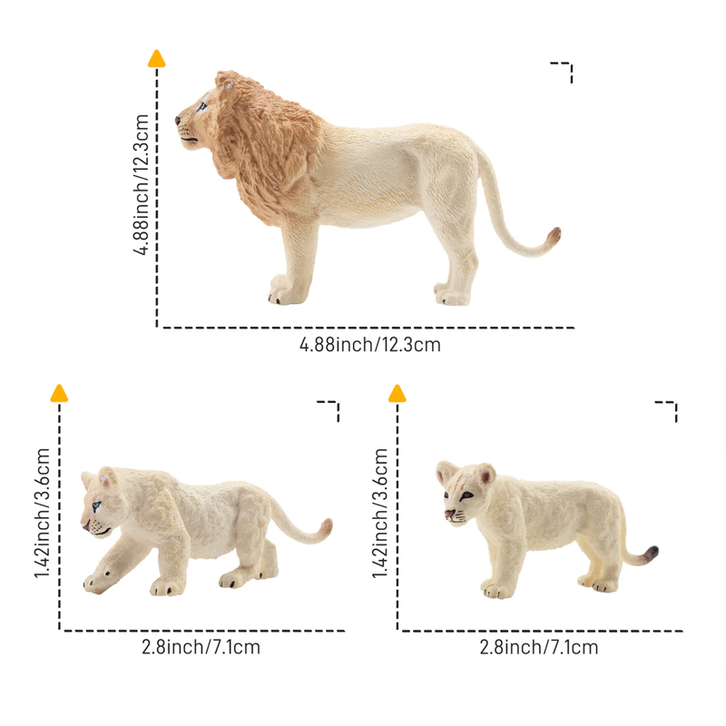 6Pcs Simulation White Lion Fam - Kids Toys Latest のレビューと価格