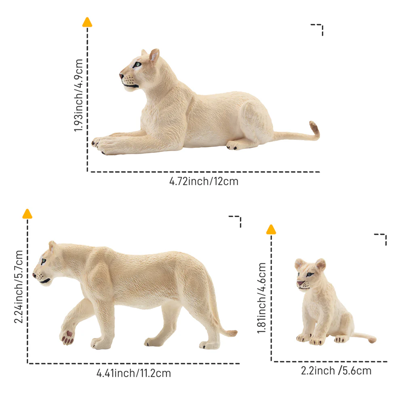 6Pcs Simulation White Lion Fam - Kids Toys Latest のレビューと価格