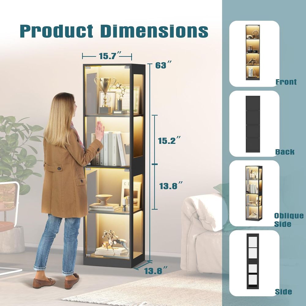 4-Tier Glass Display Cabinet w - Kids' Toy のレビューと価格